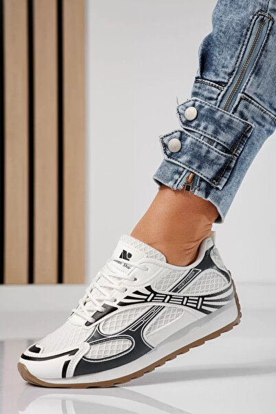 Zaira Adidasi dama albi din material textil Anda #20807 - 40