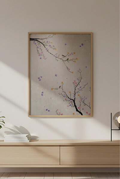 huhuli Ahşap Çerçeveli Wabi Sabi Koleksiyon Tablo Huhu724