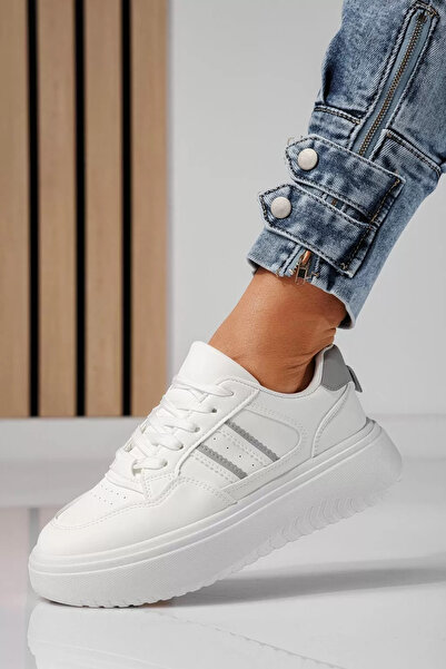 Zaira Adidasi dama argintii din piele ecologica Adela #20800 - 40