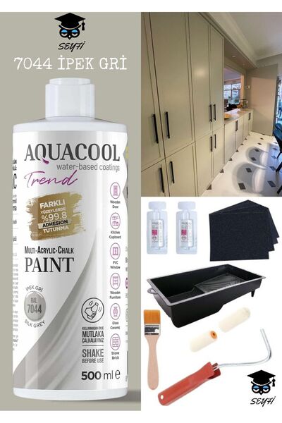 Aquacool Trend kendiliğinden vernikli çelik ahşap kapı beyaz eşya mutfak dolabı fayans petek metal boya 500 ml set