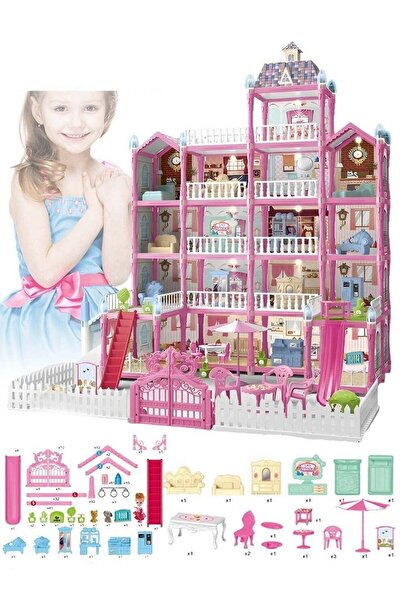 Generic بيت دمى متنوع، 19 غرفة كبيرة موزعة على 5 طوابق، غرفة قلعة مزينة، إكسس...