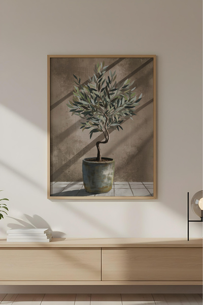 huhuli Ahşap Çerçeveli Wabi Sabi Koleksiyon Tablo Huhu718