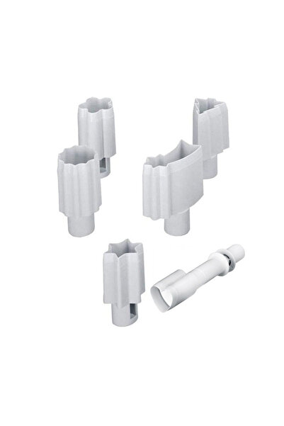 iBiLi Set de 6 forme de tort cu ejector, oțel inoxidabil/plastic, 7-10 cm, albe