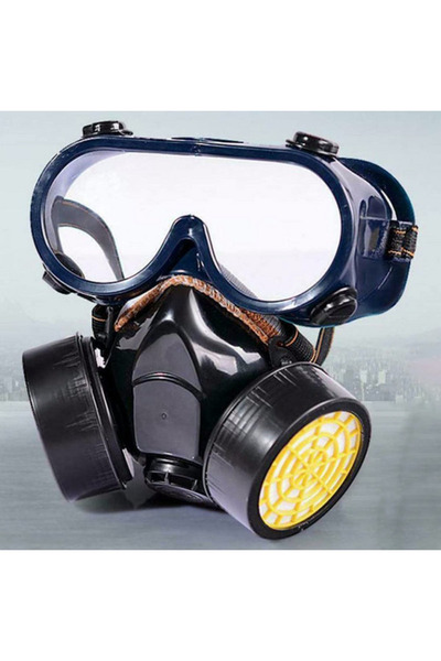 Sanlux Masca de protectie, anti praf si vapori, anti-poluare, cu 2 filtre de carbon activ si ochelari