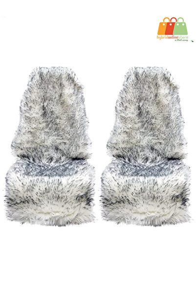 AGC Sheepskin Universal Car Seat Covers Grey 2pcs with Natural Comfort, Safet...