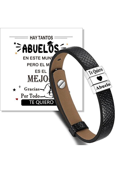 ALL PAPICKS Brățară din piele pentru bărbați - cadou bunic, elegantă și durabilă,Craciun, Aniversare