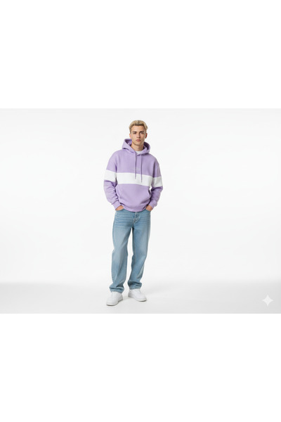 ribana Hanorac unisex cu glugă, cu 3 fire, cu textură moale, imprimat și cu d...