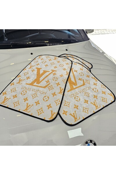 Oto Mutluluk Louis Vuıtton Desenli Oto Paspas Leke Tutmaz Dekoratif Araç Paspası