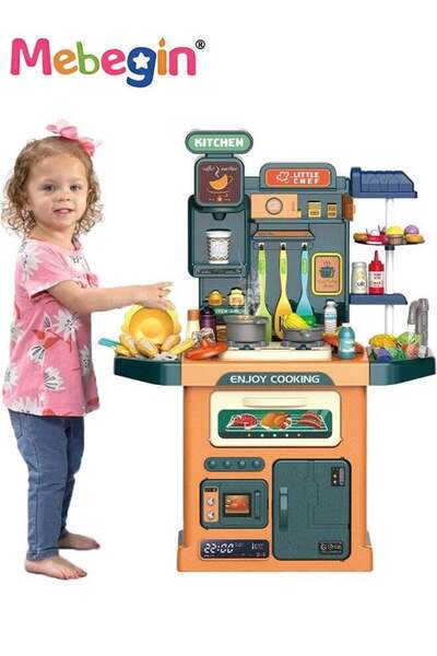 Generic Mebijin 77-piece Kids Kitchen Playset with Lights, Sounds and Pretend Sink