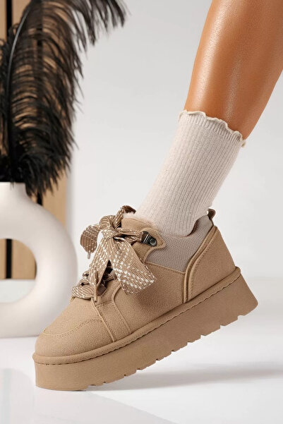 Zaira Adidasi dama captusiti khaki din piele ecologica intoarsa Elvira #22911...