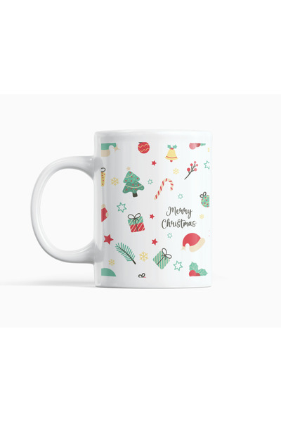 Nino Store كوب بورسلين مزدوج الجوانب بتصميم عيد الميلاد المجيد مطبوع سعة 300 مل