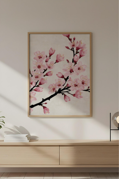 huhuli Ahşap Çerçeveli Wabi Sabi Koleksiyon Tablo Huhu732