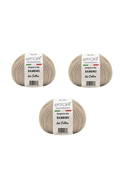 Etrofil خيط أميجورومي قطني فاخر من بامبينو 50 جرام. 3 قطع 70706