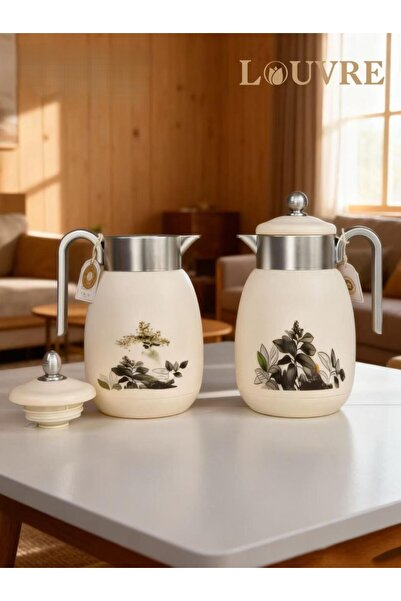 lovure طقم ترامس للشاي والقهوة بنقشة زهور حجم 1/1 لتر