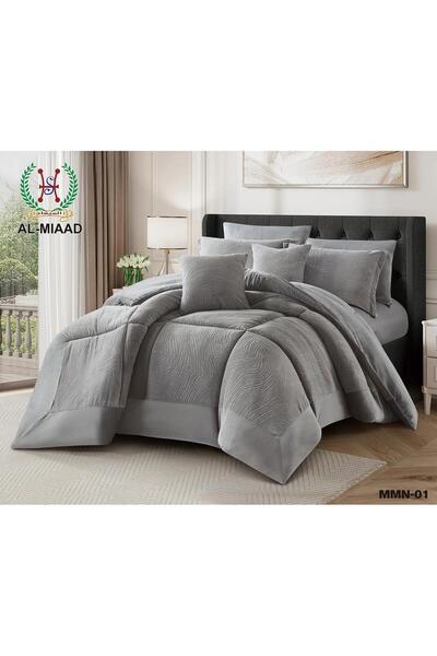 ALMIAAD Double bed quilt set, 8 pieces, soft winter velvet, heavy, embossed p...