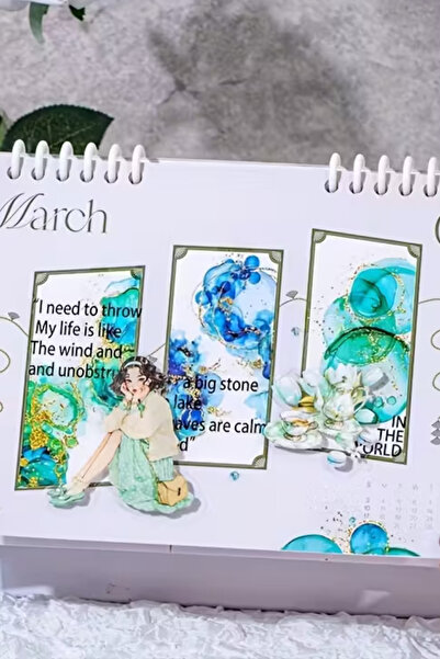 Kolbi Craft 15 قطعة من الملصقات الشفافة المطلية بالذهب باللون الأزرق المائي ل...