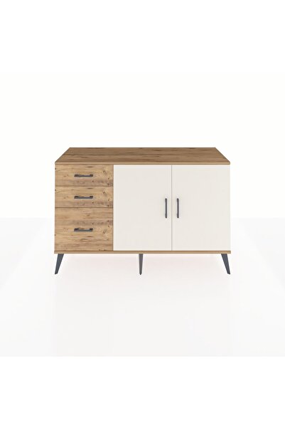 Dienni Hyperion Konsol 2 Raflı 3 Çekmeceli 2 Kapaklı 132x44x83 Çam-Aytaşı/Çam
