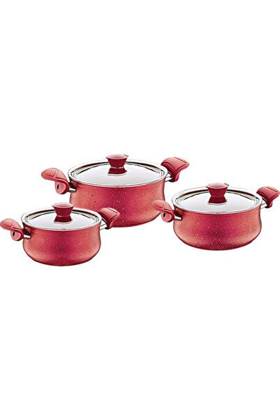 OMS Set de oale 6 piese, aluminiu/granit, roșu