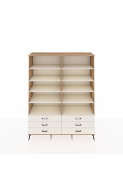 Dienni Hyperion Gardrop 10 Raflı 6 Çekmeceli 176x44x221 Çam-Aytaşı