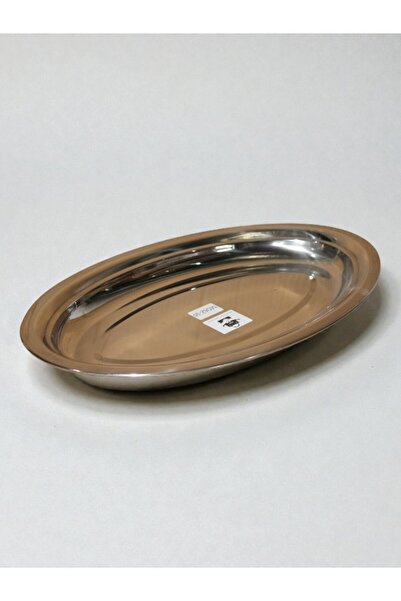 WDA Stainless Steel Oval Serving Plate – Durable Silver Food Tray for Home & Restaurant Use