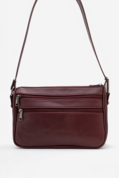 Dericlub 2108 Real Leather Women's Crossbody Bag Claret Red