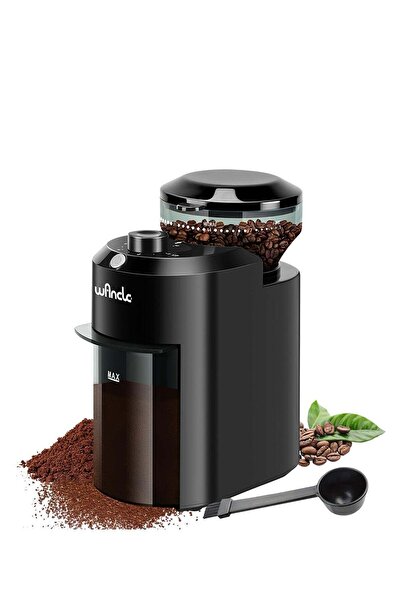Wancle Electric Burr Coffee Grinder - 28 Grind Settings, 2-12 Cups (Black)