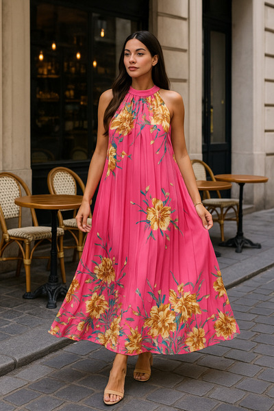 Welike Pleated women's dress Sandra - White