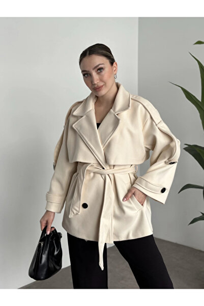 solena sln Women's Premium Quality Medium Length Cashmere Coat