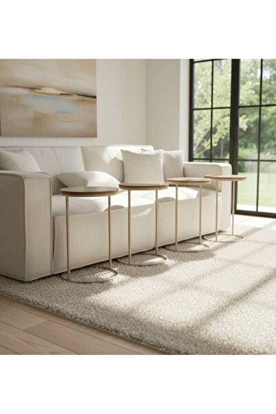 LAMST Set of 4 Side Tables with Wooden Surface - Modern Design