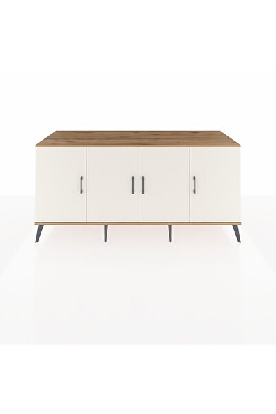 Dienni Kronos Konsol 3 Raflı 4 Kapaklı 176x59x83 Çam-Aytaşı/Antrasit