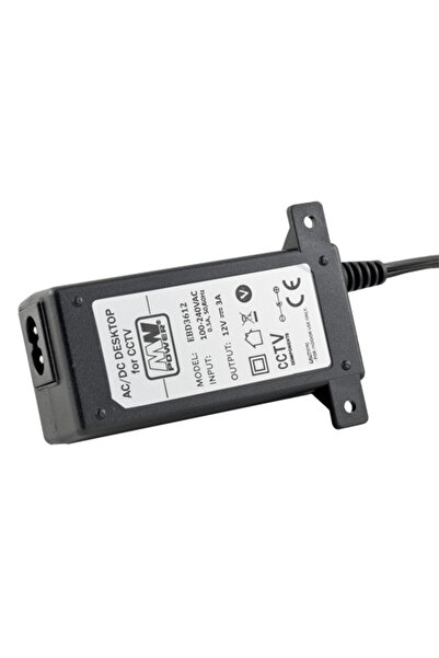 MW Power 12V 3A Power Supply, 5.5x2.1 Plug, Short-circuit and Overload Protection,