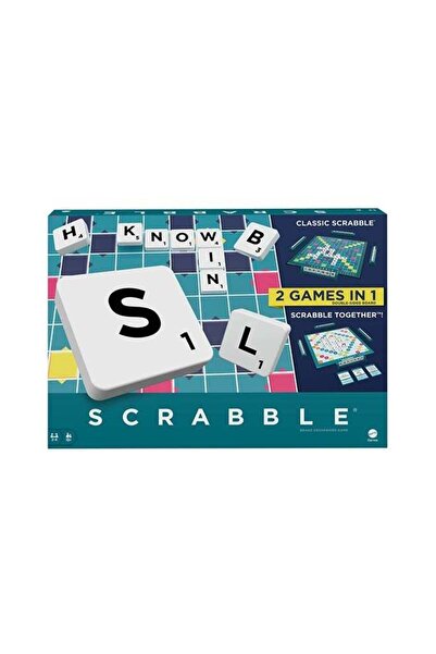 mattel Original Scrabble Two-in-One Game (Classic & Scrabble Together), Ages 8+