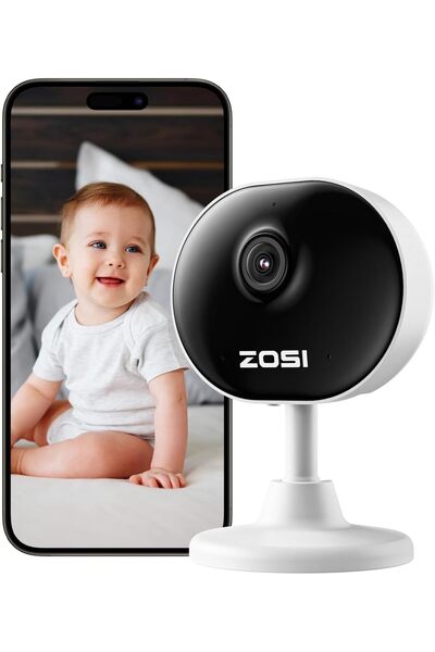 ZOSI كاميرا واي فاي داخلية صغيرة الحجم بدقة 1080 بكسل - أمان منزلي، مراقبة ال...