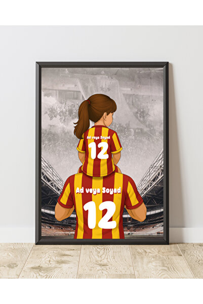 ABENOVA Galatasaray Baba Kız Konsept Kişiye Özel Çerçeveli Poster