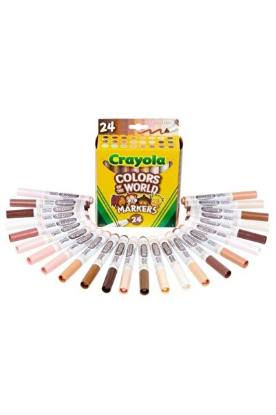 Crayola أقلام تلوين قابلة للغسل بألوان العالم، عبوة من 24 قلمًا