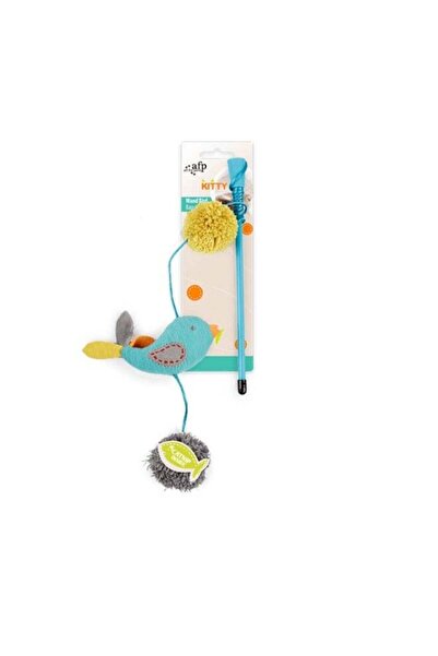 All For Paws Kitty Wand Bird - Turquoise