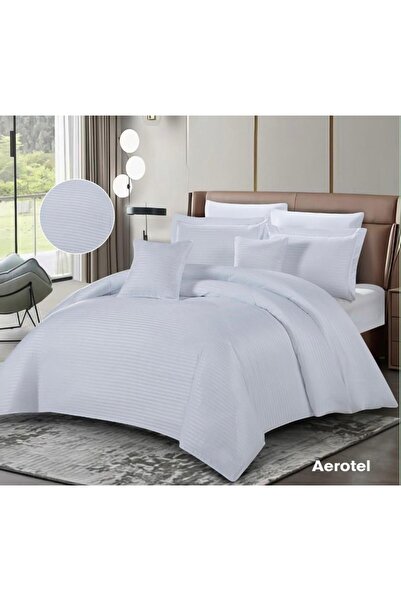 ALMIAAD Aerotel Hotel-Style Puffy Duvet Cover with Removable Filling, Striped...