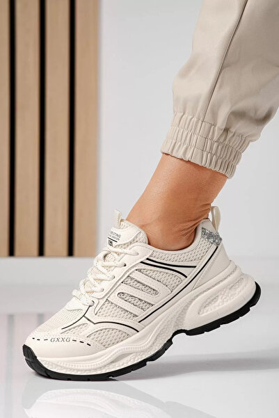 Zaira Adidasi dama bej din material textil Sara #20725 - 40