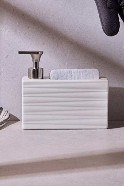 Perotti Ash Beige 750 ml Porcelain Kitchen Liquid Soap Dispenser