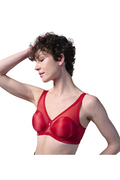 Yeni İnci New Year's Red Underwire Thin Sponge Bra