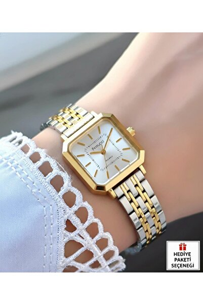 Ferrucci Milano Women's Metal Cord Silver Gold Square Dial Wristwatch – 2 Years Warranty