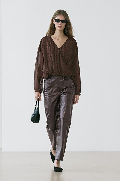 Massimo Dutti Napa deri pantolon