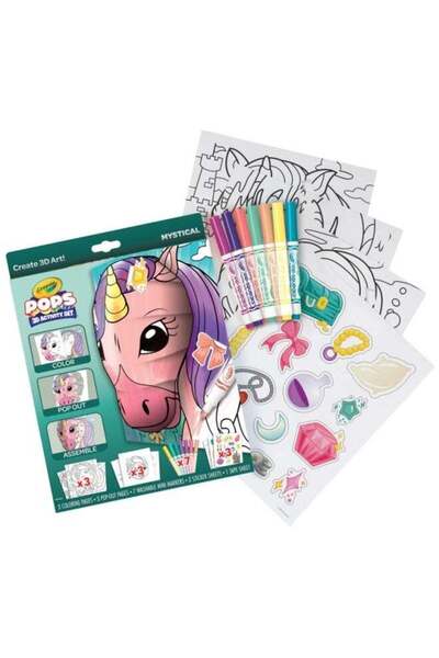 Crayola مجموعة تلوين وبناء ثلاثية الأبعاد من كولور بوبس - مخلوقات خيالية، للأ...