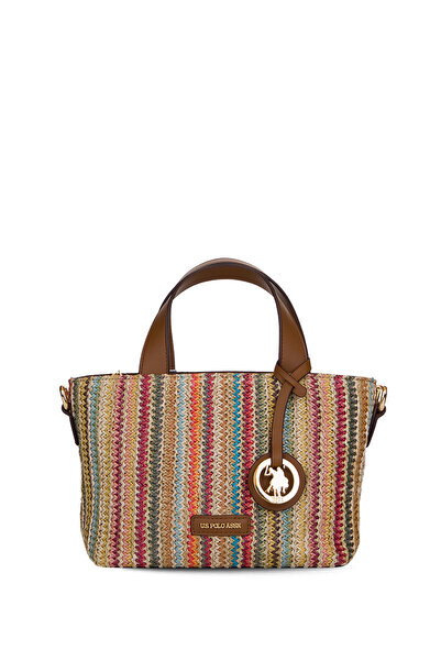 U.S. Polo Assn. حقيبة ماسنجر نسائية بلون برتقالي-أسمر Us26328