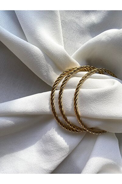 Alpjewel 3lü Burgu Bilezik 316 L Çelik Kararmaz Xupıng