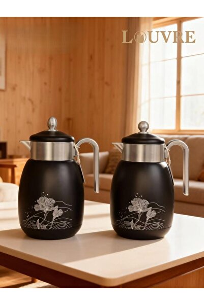 lovure طقم ترامس للشاي والقهوة بنقشة زهور حجم 1/1 لتر