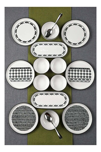 Noon East طقم إفطار من البورسلين مكون من 14 قطعة