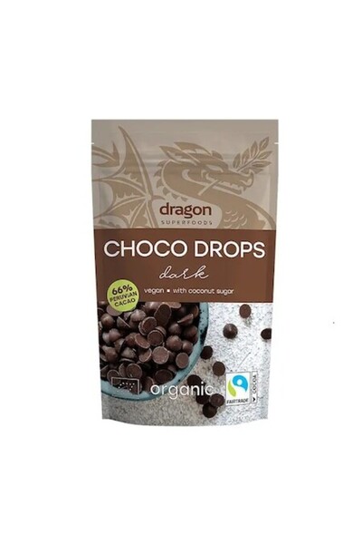 Dragon Superfoods Picături de ciocolată neagră Bio