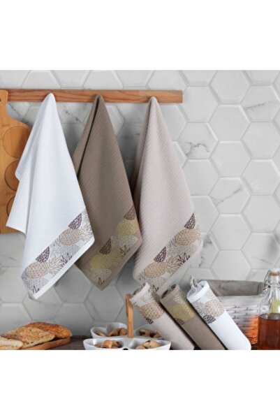 Şaheser Saheser Pineapple - Set of 6 Kitchen Towels, 100% Cotton, 40x60 cm
