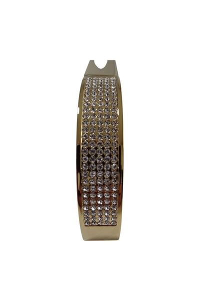 LUCAS Suport prosop baie, Lucas, alamă, auriu, cu cristale, 60 cm, montare pe perete